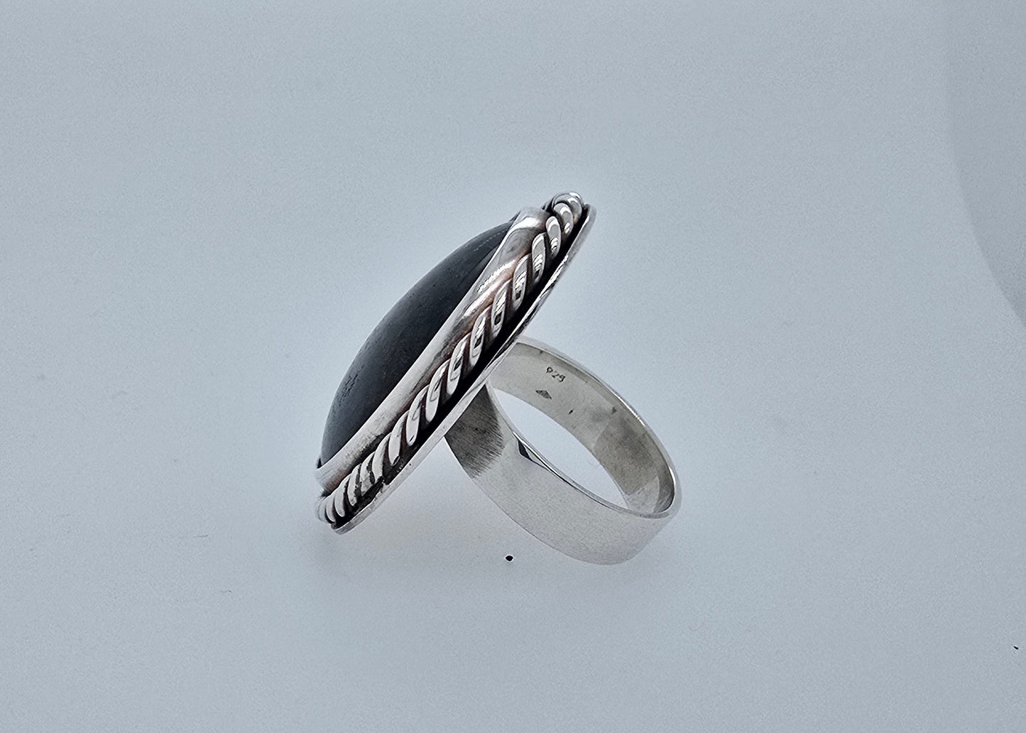 Zilveren ring met mosagaath