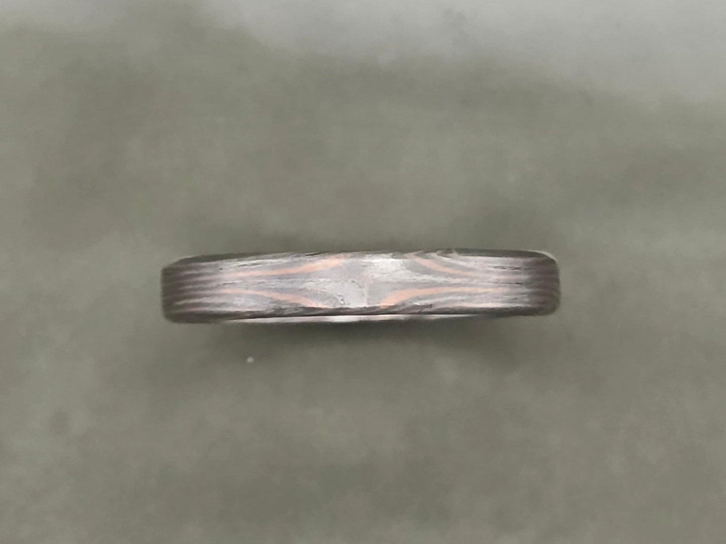 Mokume ring, tricolour