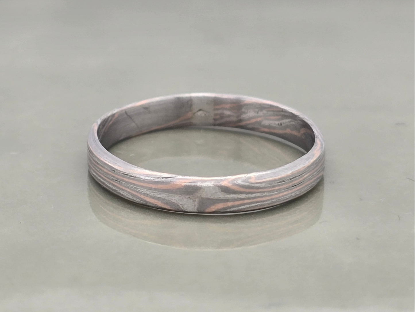 Mokume ring, tricolour