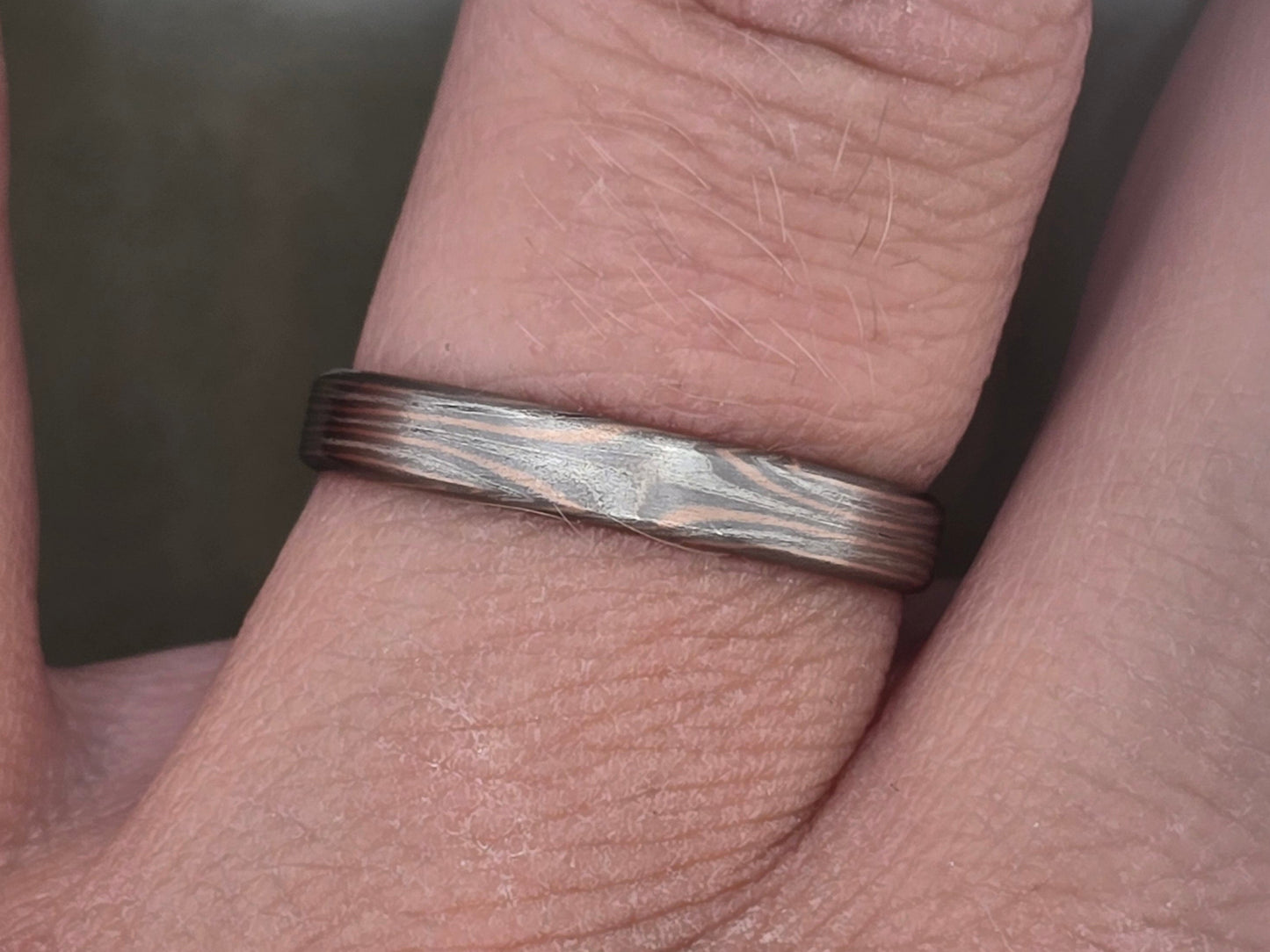 Mokume ring, tricolour