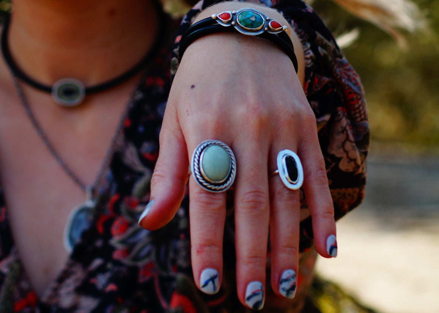 Zilveren ring met aventurijn